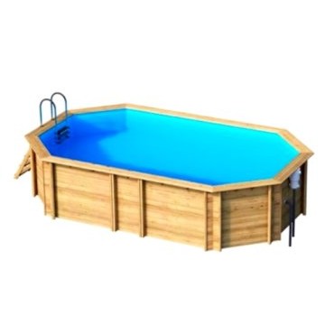 Piscine bois WEVA octo all 640 liner Bleu F H1.33